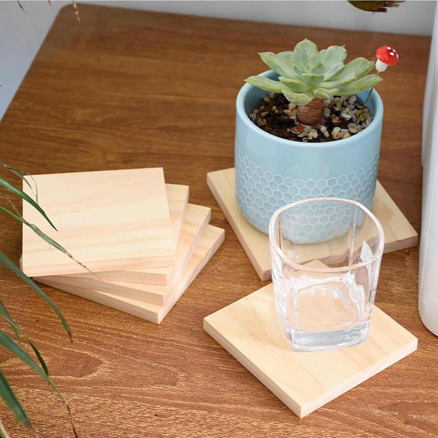 6PCS Unfinished Wood Square Blocks for Crafts, 6x6x1in Blank Wooden Squares Pine Wood Boards for Carving,DIY Wood Coasters,Painting & Burning