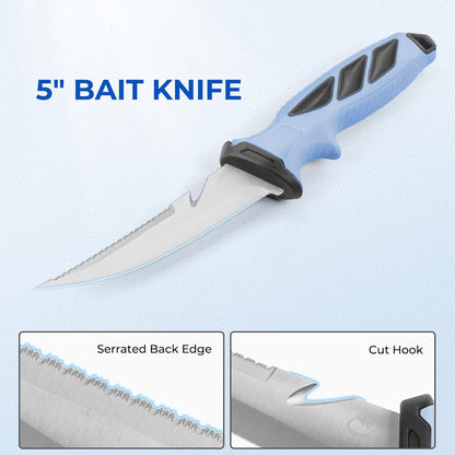 Calamus Folding Fillet Knife, Fishing Knife, G4116 German Stainless-Steel, Ultra-Sharp, Flexible & Corrosion-Resistant Blade, Non-Slip Handle, Lockback Design, Fishing Gear, Fishing Gifts for Men