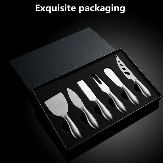 6-Piece Cheese Knife Set, Premium Stainless Steel Cheese Knives with Gift Box, Cheese and Charcuterie Board Collection matching tools (cheese knife set of 6)