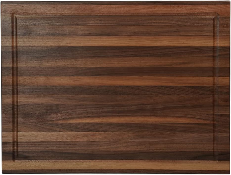 Walnut Cutting Board for Kitchen, USA Grown Hardwood, 20 x 15, with Invisible Inner Handle, Prefinished with Food-Grade Oil, Suitable for Kitchen Edge Grain, 1" Thick