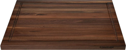 Walnut Cutting Board for Kitchen, USA Grown Hardwood, 20 x 15, with Invisible Inner Handle, Prefinished with Food-Grade Oil, Suitable for Kitchen Edge Grain, 1" Thick
