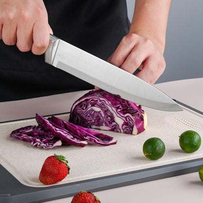 Elegant Purple 9-Piece Kitchen Knife Set with Acrylic Block,Non Stick Sharp Stainless Steel Chef Knives with Sharpener,Gift Ready Cutlery Set for Women
