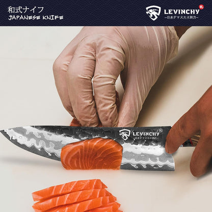 8 inch Japanese Gyuto Chef Knife, 440C Japanese Damascus Steel, Ultra-durable Steel with Superior Blade Retention, Professional Hand Forged Cooking Knife, Professional Chefs and Home Cooks