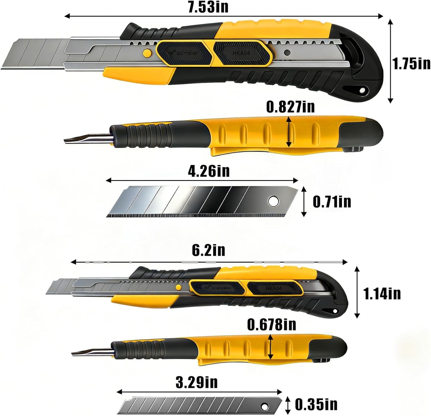 Dual-Mode Box Cutter Retractable for Warehouse,Locking Professional Work Knife, Auto-Retract Box Knife,18mm Heavy Duty Utility Knife with Metal Rail,Spare Blade Storage.1 Knife+10 Blades