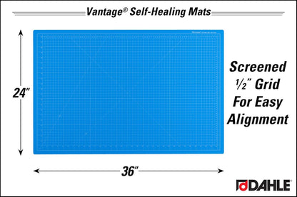 Dahle Vantage 10680 See-Through Premium Self-Healing Cutting Mat, 9"x12", 1/2" Grid, 5 Layers for Max Healing, Perfect for Crafts & Sewing, Clear