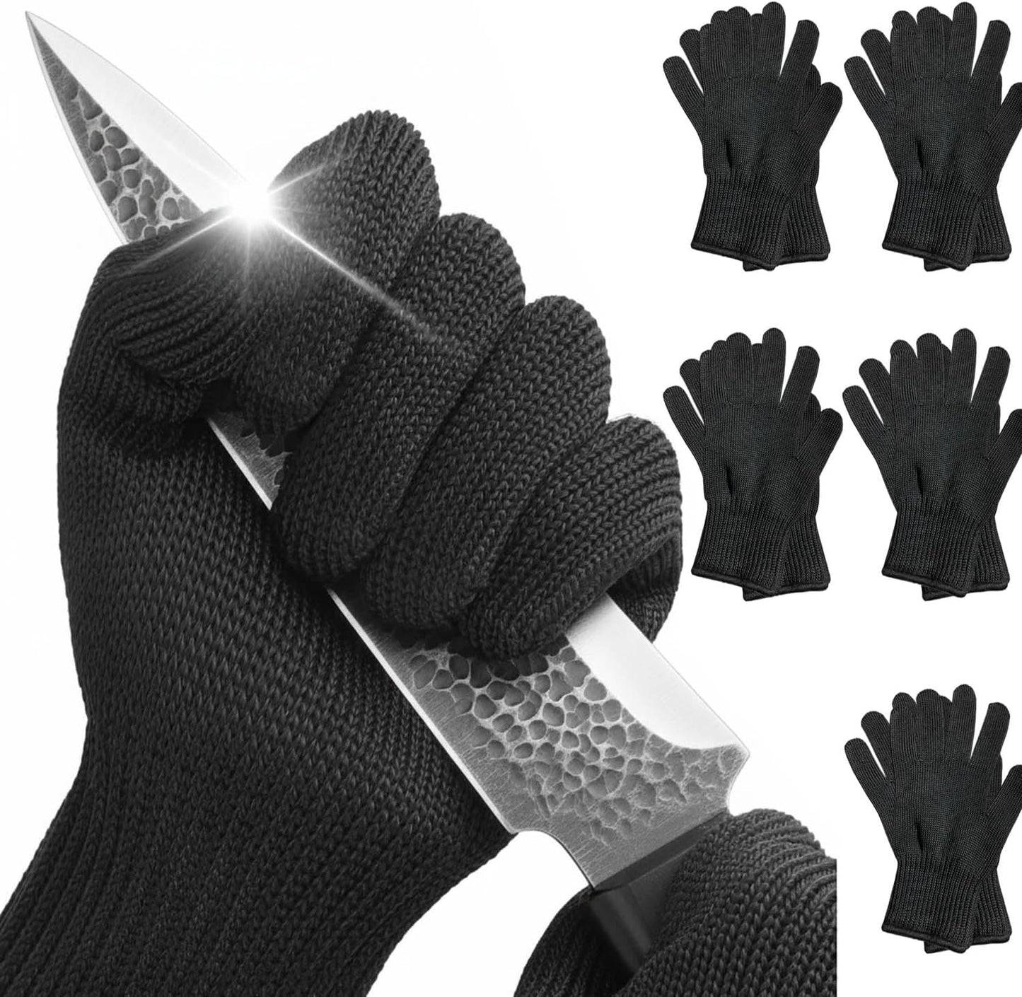 Cut Resistant Gloves Food Grade, Level 5 Protection,Safety Dexterity Cutting Gloves with Stainless Steel Wire for Kitchen Chefs Butchers Meat Cutting Mandoline Oyster Shucking Garden Wood Carving, L