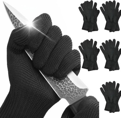 Cut Resistant Gloves Food Grade, Level 5 Protection,Safety Dexterity Cutting Gloves with Stainless Steel Wire for Kitchen Chefs Butchers Meat Cutting Mandoline Oyster Shucking Garden Wood Carving, L