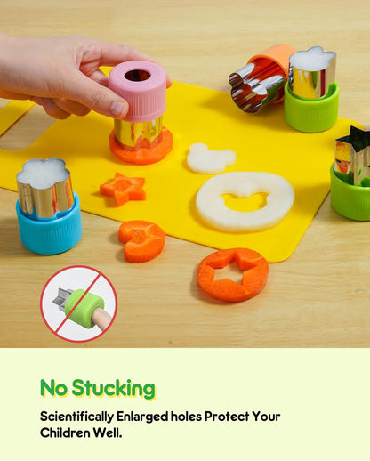 Kids Kitchen Knife Set, 15 Pcs BPA Free Montessori Kitchen Tools for Toddlers' Real Cooking, Include Knives, Crinkle and Sandwich Cutters, Peeler, Cutting Boards, Cleaning Tools for 3+ Birthday Gift