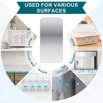 28 Pcs Adhesive Metal Plates for Magnetic Mounts, 2.36x1.18 Inch Steel Strips with Strong Backing Glue, Create Magnetic Surface for Vents, Phone Docks, DIY Projects (Not Magnets)
