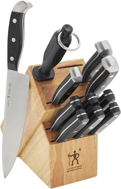 HENCKELS Statement Razor-Sharp 15-Piece White Handle Knife Set with Block, German Engineered Knife Informed by over 100 Years of Mastery
