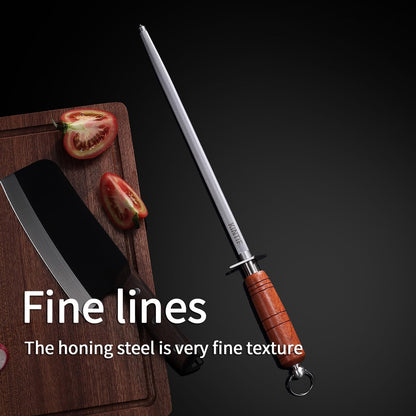 Sharpening Steel with Larger Diameter Professional Honing Rod Knife Sharpener, High Carbon Steel Knife Sharpener Rod, Magnetized Steel, Ideal for All Chef Knives