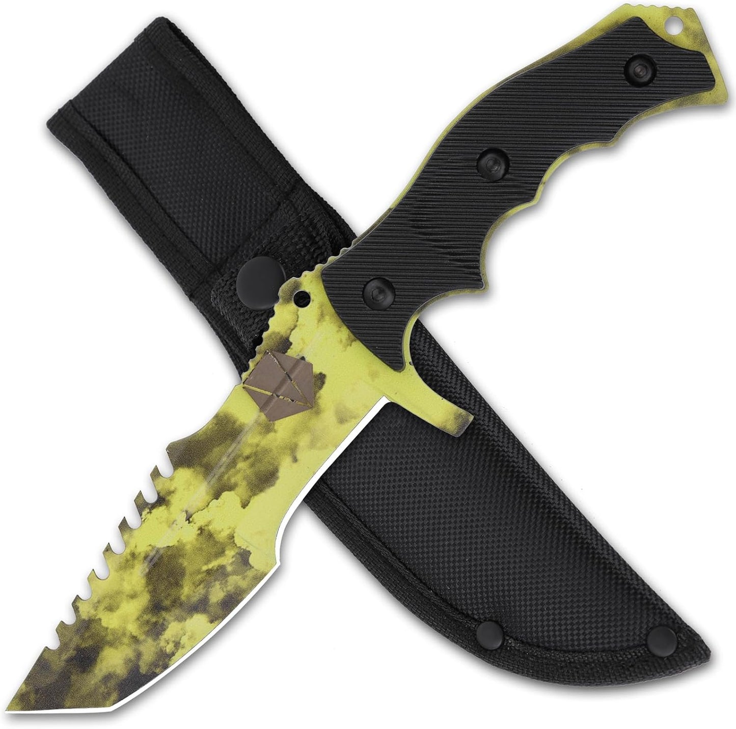REAT Fixed Blade Knife with Sheath, 4.1" 440C Steel Blade with Full Tang Design,Ergonomic ABS Plastic Handle, EDC Sharp Hunting Knife,Tactical Knife for Camping,Survival,Bushcraft,Hiking