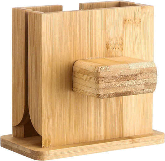 AceOrbit Bamboo Bagel Slicer Holder for Small and Large Bagels Bagel Cutter with Handle and Anti-slip Rubber Feet