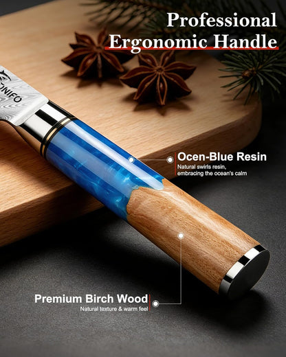 Classic Paring Knife 3.5 Inch, Japanese VG10 Steel Damascus Fruit Knife, Sharp Small Kitchen Knife with Gift Box and Resin Wood Handle,Ideal Birthday Gift for Men and Women