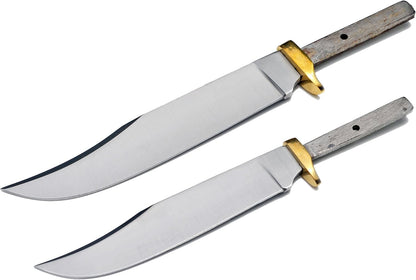 420 Stainless Steel Knife (420 Stainless Steel, Pair of 5.375 inch Bowie Blades)