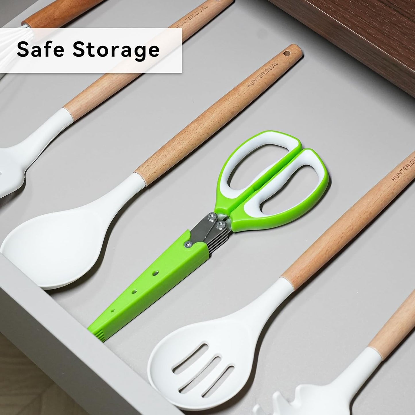Kitchen Scissors for Food, HUNTER.DUAL Heavy Duty Come Apart Poultry Shears for Cooking, All Purpose for Cutting Chicken, Meat, Fish & Vegetables (Cream, 8.35 Inch)