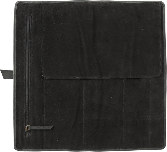 Leather Knife Roll Bag for Chefs – 17.5” x 17.5” Professional Chef Knife Storage Organizer, Portable Culinary Knife Case, Travel Knife Roll for Kitchen, BBQ & Catering