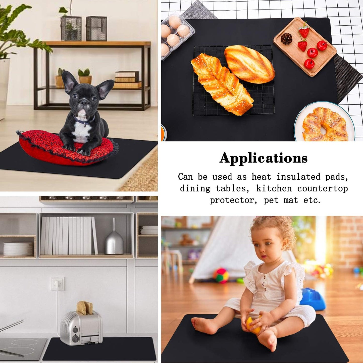 Gartful Extra Large Transparent Silicone Mat, Countertop Protector, 25.2 x 17.7 inches Silicone Sheet for Crafts Resin Jewelry Casting Mat Pad Nonstick Table Placemat