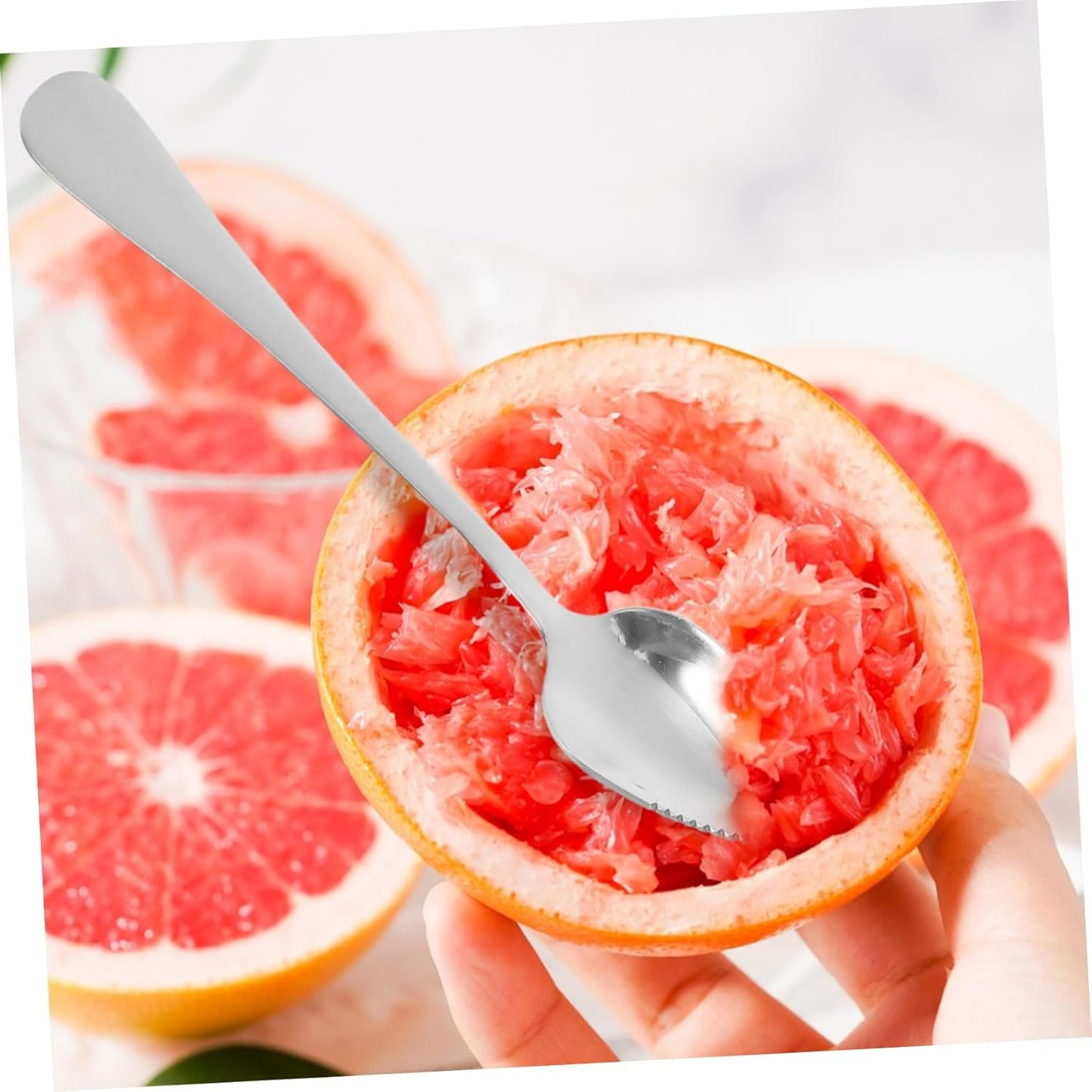 Generic 1 Set Fruit Cutting Set Paring Knives Serrated Spoons Pointed Spoons Kiwi Knife Grapefruit Utensil Tool Fruit Knives Grapefruit Spoons Fruit Knife Stainless Steel Silver