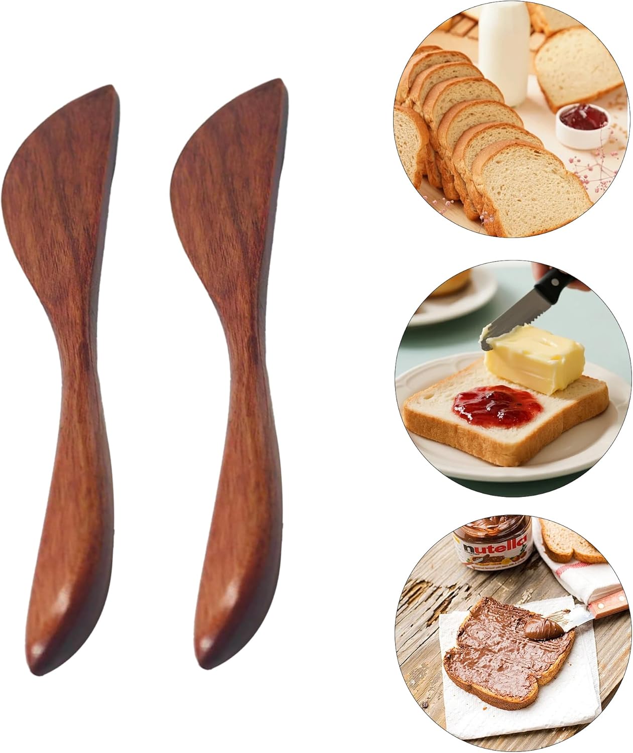 10Pcs 6.5 Inch Wooden Butter Knife Set, Cheese Spreaders, Mini Wooden Spatulas for Jam, Sandwich, Peanut Butter, Condiment, Cream, Kitchen and Restaurant Use Natural Wood Color
