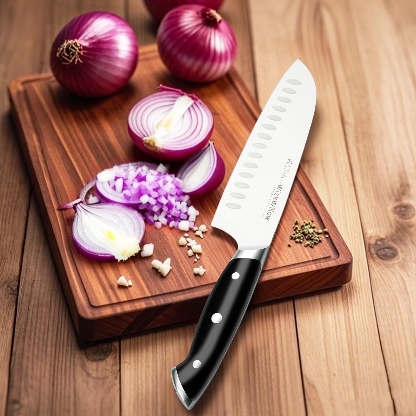 WICKWILLOW 10" Bread Knife – Razor Sharp German Steel – Serrated Knife for Homemade Bread & Sourdough – Full Tang & Ergonomic Handle – Gift Box – Velina Series
