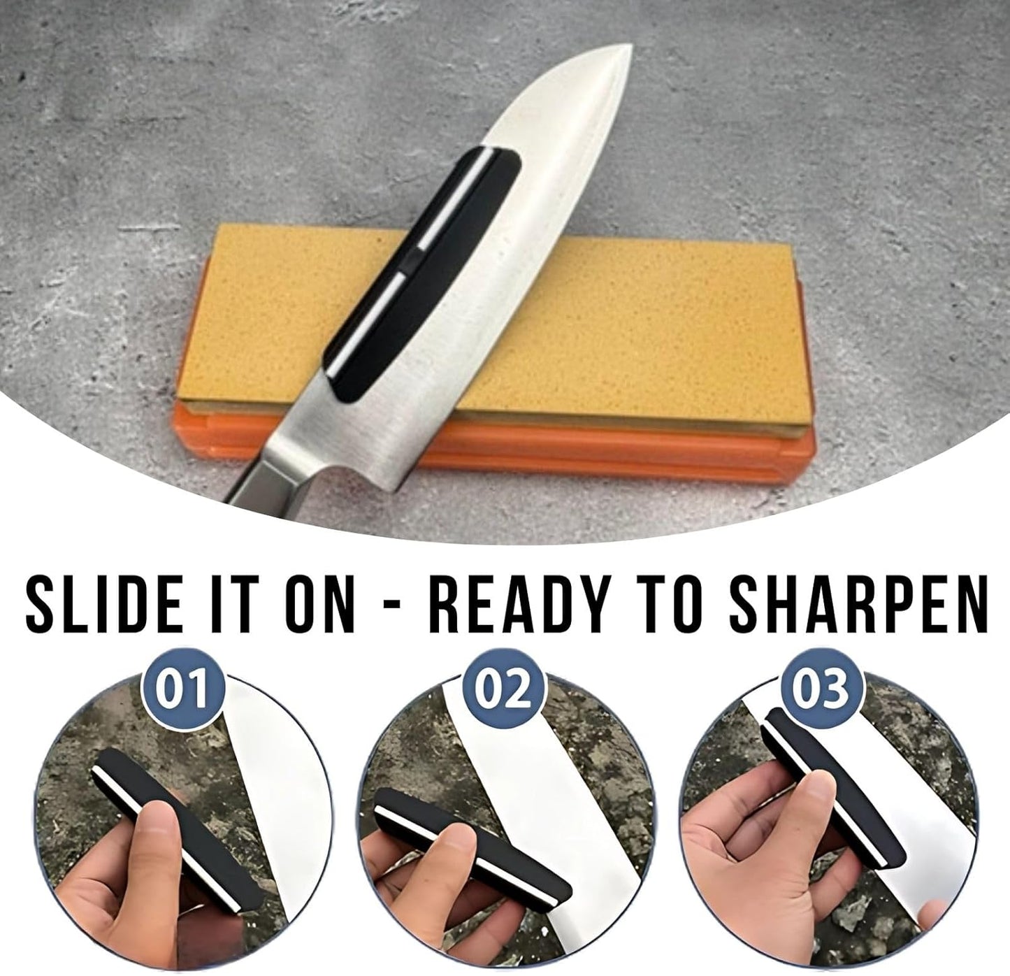 Shapton, Whetstone Orange & Angle Guide, Knife Sharpening K0702 Blade, Grit 1000, #1000, Medium