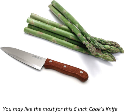 Kitchen Utility Knife 5 Inch - MATTSTONE HILL Charcuterie Knife, Carving Tools, Sausage Knife, Meat Knives, High Carbon Steel, Wood Handle