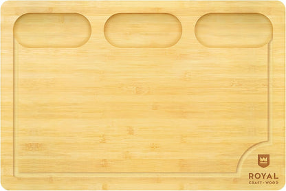 ROYAL CRAFT WOOD Extra Large Cheese Board - Bamboo Cheese Board and Knife Set - Charcuterie Board Set, Charcuterie Platter & Serving Tray