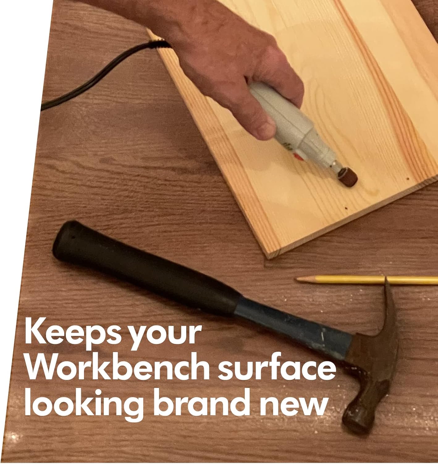 RESILIA Work Bench Mat - 15” X 36” X 0.06" Scratch-Resistant PVC Mats - Protect Your Workbench, Table, or Tool Station from Painting, Woodworking, Crafting, Building, & More, Black, Made in USA