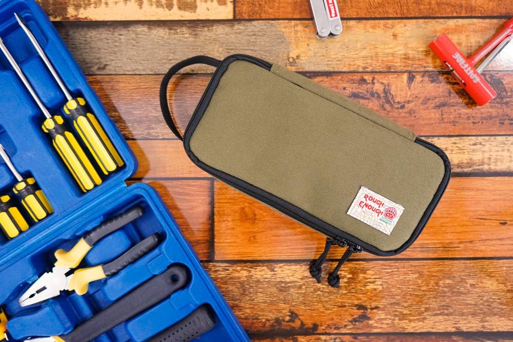 Rough Enough Small Tool Bag Pouch Box EDC Organizer Storage Case for Accessories with Zipper Portable Handle