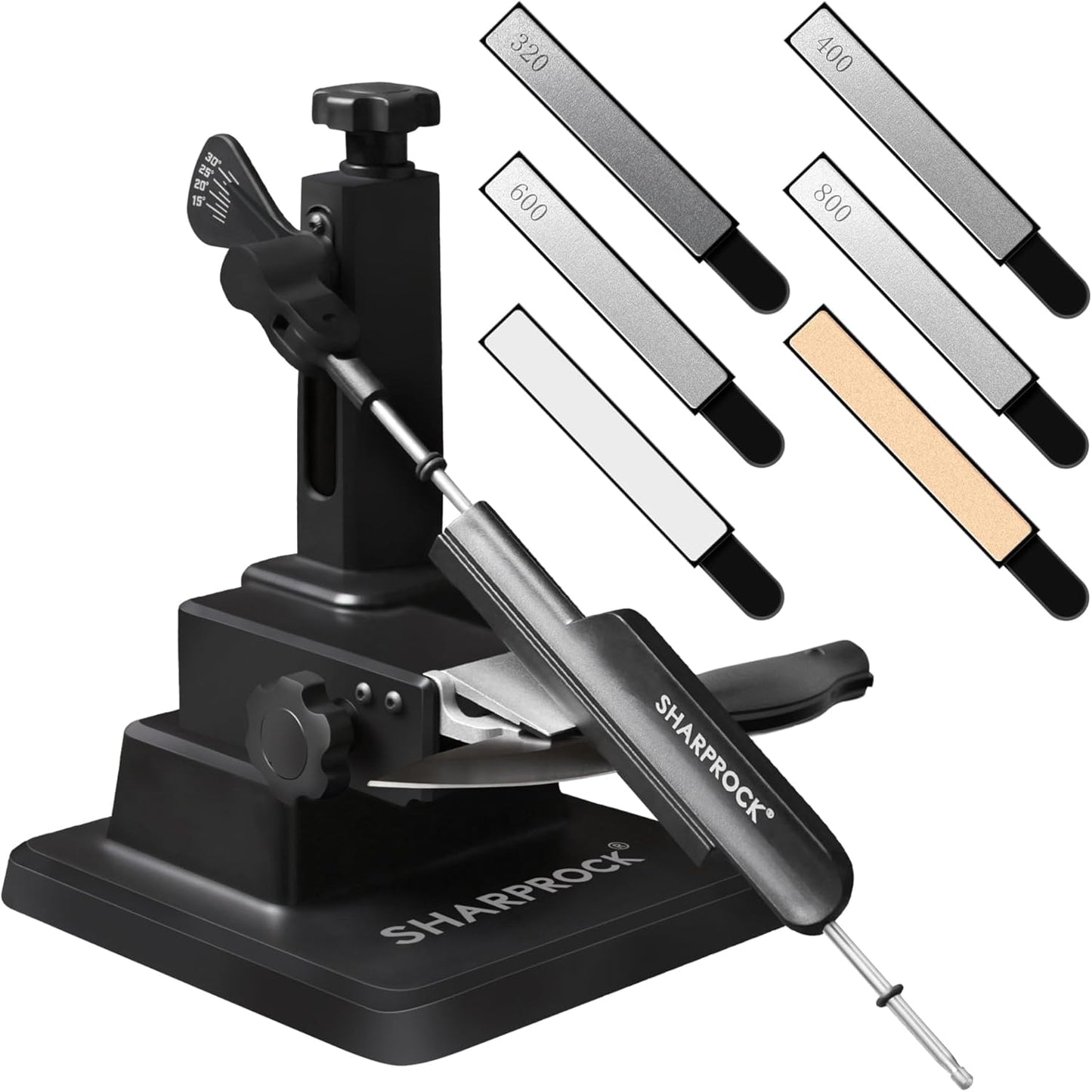 Knife Sharpener System with Precision Angle Adjustable - 7 Whetstones Tool with Ceramic and Diamond Knife Sharpening Kit | Professional Knife Sharpening Systems for Kitchen & Hunting