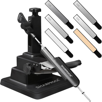Knife Sharpener System with Precision Angle Adjustable - 7 Whetstones Tool with Ceramic and Diamond Knife Sharpening Kit | Professional Knife Sharpening Systems for Kitchen & Hunting