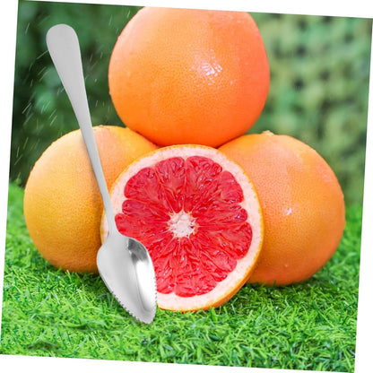 Unomor Stainless Steel Grapefruit Spoon and Knife Serrated Edges Thick Handle Fruit Scrapers Kitchen Tools for Salads Melon Pitaya