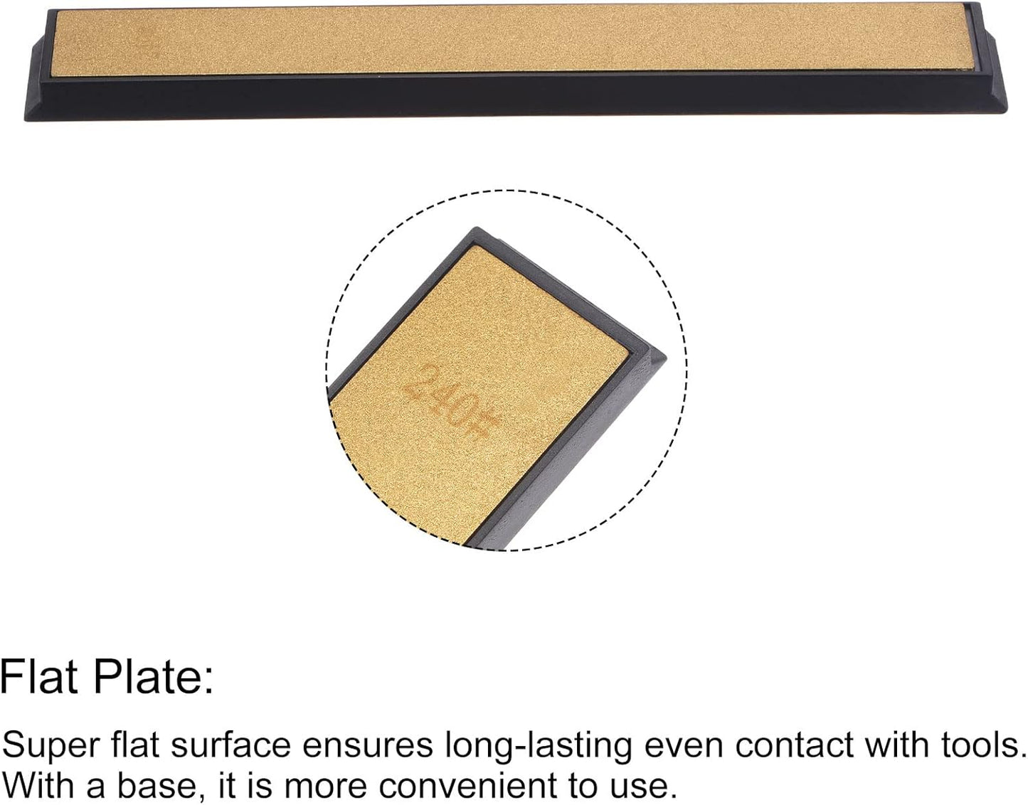 uxcell Diamond Sharpening Stone, 6" x 0.8" (150mm x 20mm) 80 Grits Titanium Coated Whetstone Sharpener Grinding Plate Hand Tool