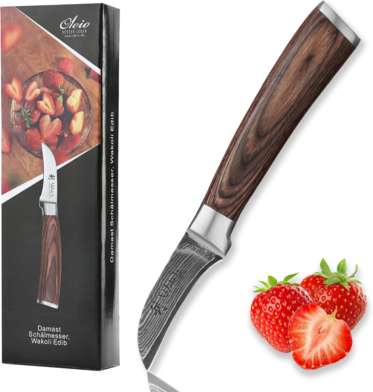 Wakoli EDIB Damascus Meat Knife – 7-Inch Japanese-Style Kitchen Knife for Meat, BBQ, and Roasts, 67-Layer Damascus Steel Blade with VG10 Core, Ergonomic Pakkawood Handle – Carving Knife in Gift Box