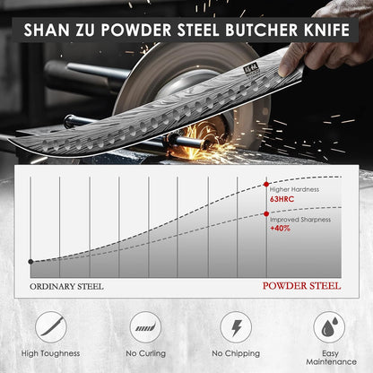 SHAN ZU Chef Knife in Powder Steel, Japanese Kitchen Knife 8 Inch, Ultra Sharp Chef's Knives, High Carbon Japanese Knives with Ergonomic Pakkawood Handle Professional Utility Knives for Meat Vegetable