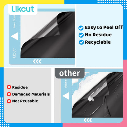 Likcut Cutting Mat for Glee S501 Cutter, 4.5" X 6.5" Standard Grip Mat for DIY Crafty, 3 Packs Likcut Accessories Mats, Adhesive Sticky Green Quilting Replacement Cut Mats for Iron On, Vinyl and More