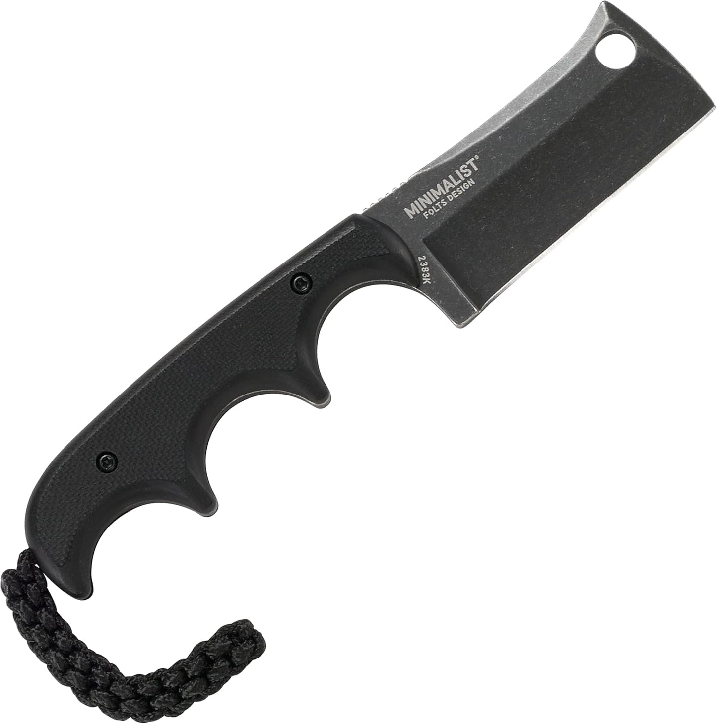 CRKT Minimalist Bowie Outdoor Survival Fixed Blade Knife with Sheath: Stainless Steel Plain Edge Blade, Micarta Handle, 2387