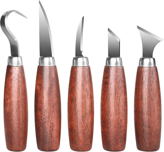 Wood Carving Knife With Leather Strop and Polishing Compound,Whittling Knife,Wood Carving Tools for Beginners,Adults and Kids Whittling Tools (Sloyd Carving Knife)