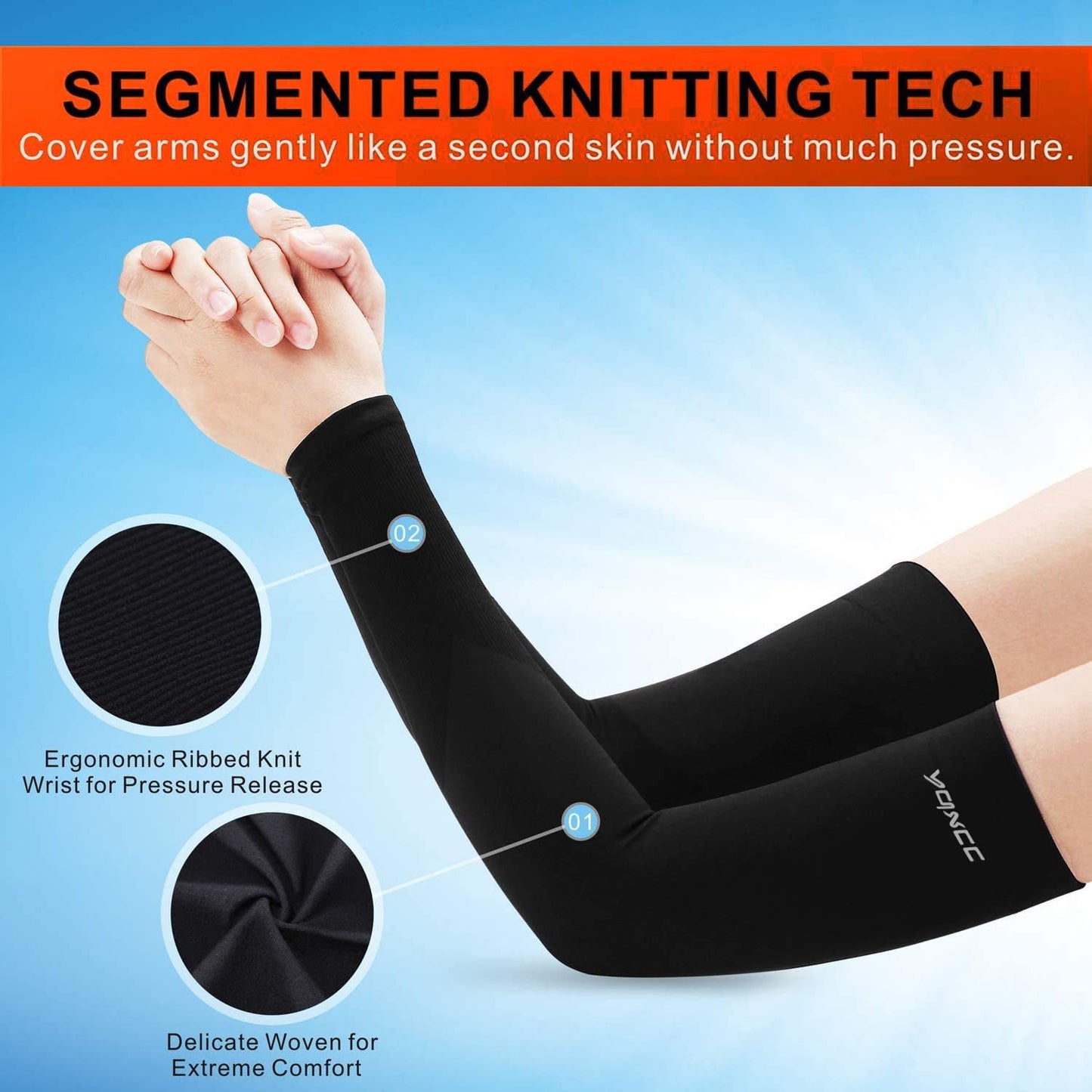 YQXCC 6 Pairs Arm Sleeves for Men Women | UPF 50 Cooling UV Sun Protection | Sports Compression Sleeves