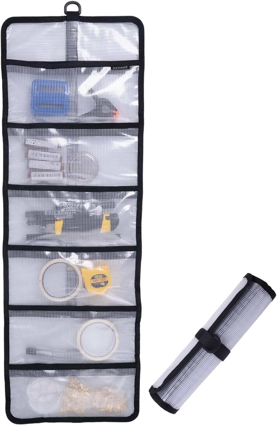 Large Tool Roll Bag, 6-Pocket Expanded Organizer for Longer Tools & Gear | 35.4"x12.2" with 13.5" Pockets, Waterproof PVC- 4 Pack