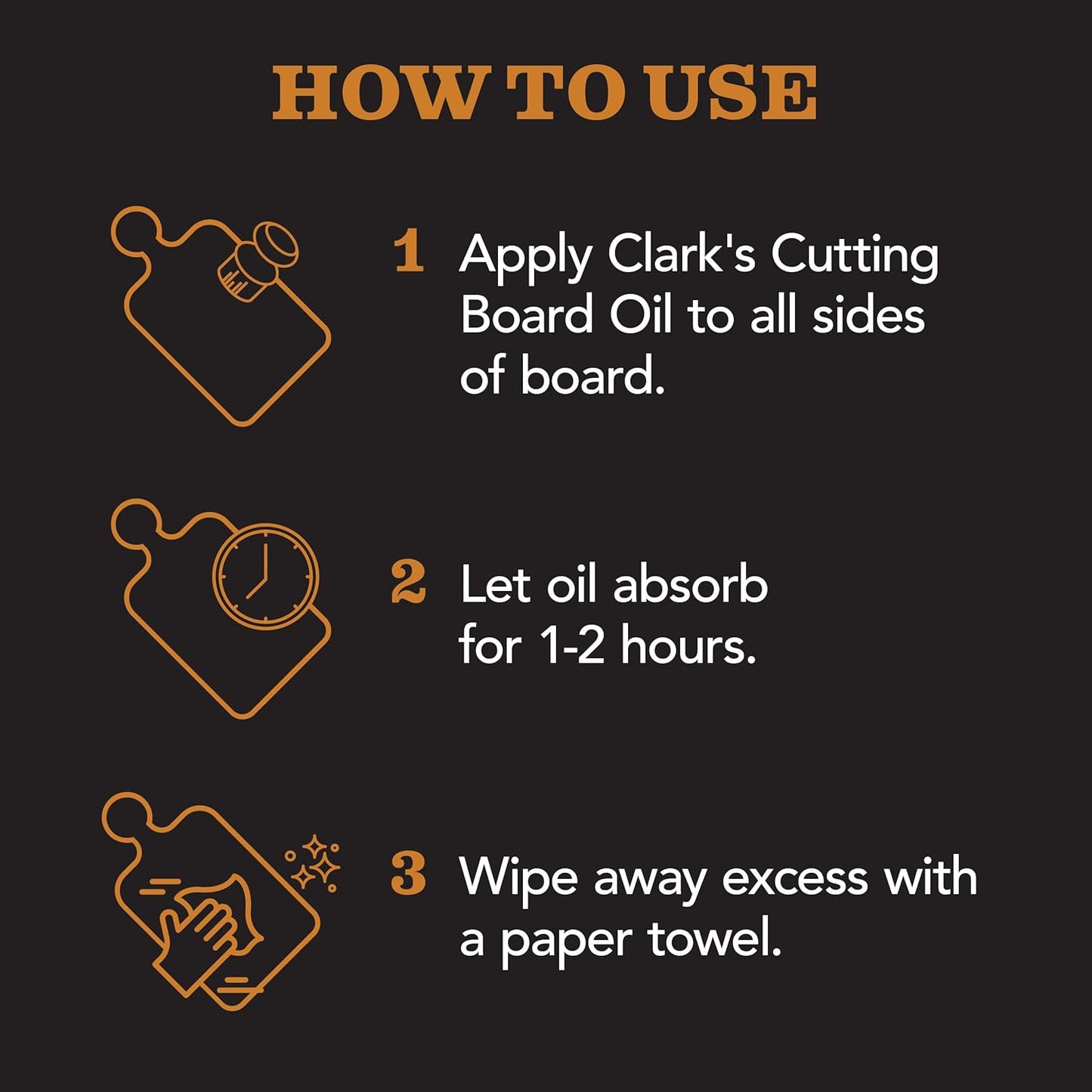 CLARK'S Cutting Board Oil - Coconut Extract Oil for Cutting Board - Made with Fractionated Coconut Oil for Kitchen Countertops, Butcher Blocks, Wooden Bowls and Utensils