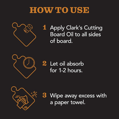 CLARK'S Cutting Board Oil - Coconut Extract Oil for Cutting Board - Made with Fractionated Coconut Oil for Kitchen Countertops, Butcher Blocks, Wooden Bowls and Utensils