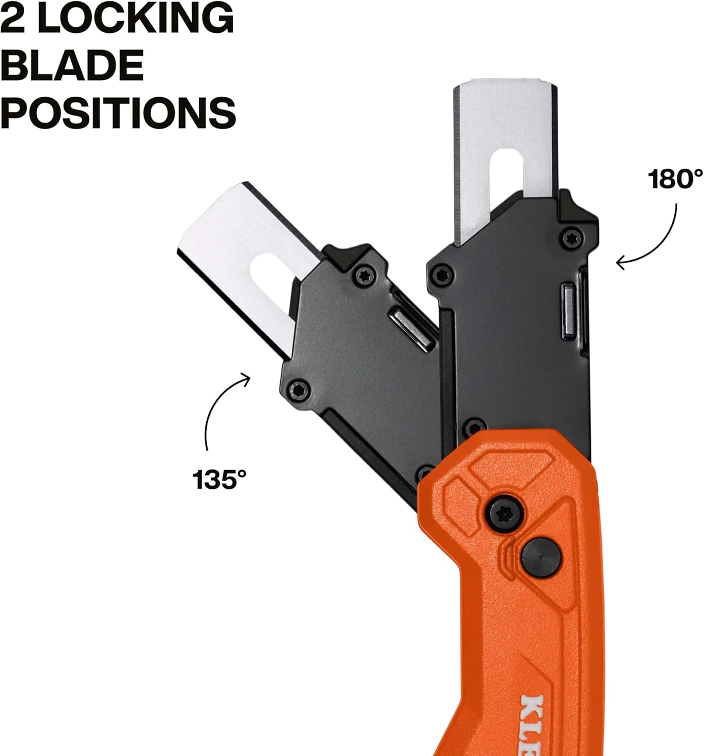 Klein Tools 44306 FLICKBLADE 2-in-1 Folding Utility Knife and Scraper with Built-In Blade Storage, Dual Locking Positions, Includes 3 Triple-Ground Carbon Steel Blades