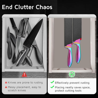 Kitchen Knife Guards Set, Universal Blade Covers, Abs Plastic BPA-Free Blade Protector with Velvet Lining, Professional Kitchen Knife Storage Solution for Home Cooks, Black (2 Pcs)