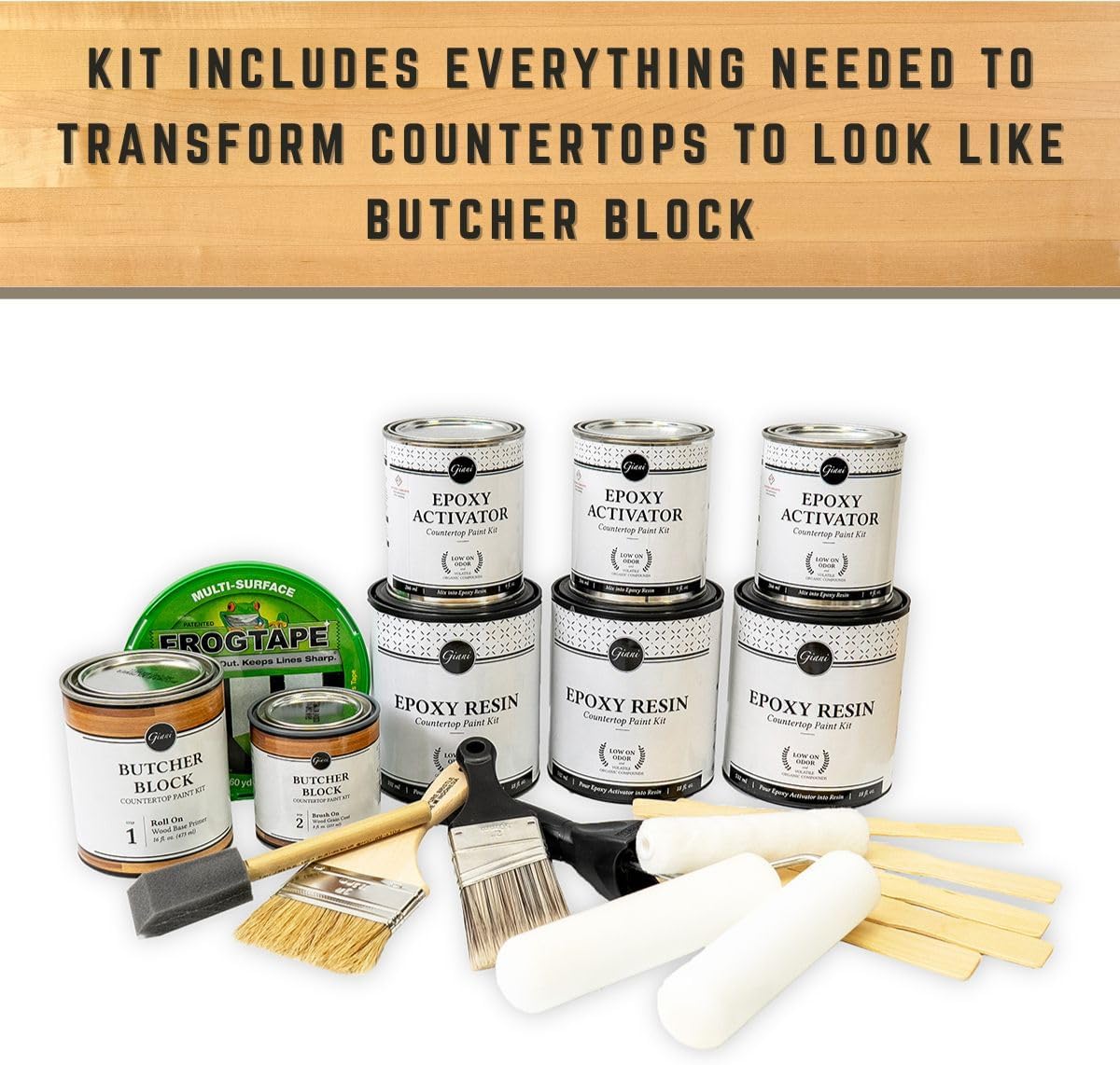 Giani Butcher Block Easy Epoxy Countertop Paint Kit