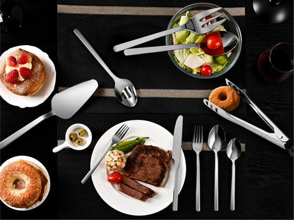 KINGSTONE 48-Piece Silverware Set with Steak Knives, Flatware Set for 8, Stainless Steel Tableware Cutlery Set for Home Restaurant, Mirror Finish,Modern Design
