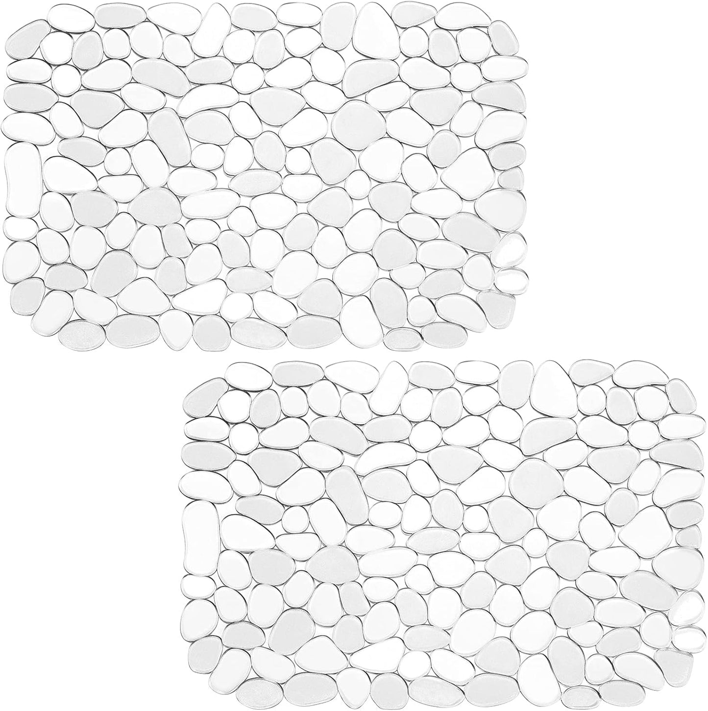 Coopay Kitchen Sink Mat Pebble Protect Mat PVC Eco-friendly Adjustable Stainless steel/ Porcelain Dish Drying Pad Protector for Bottom of Kitchen Sink, 15.8 x 11.8 inches (2 Pack, Black and Gray)