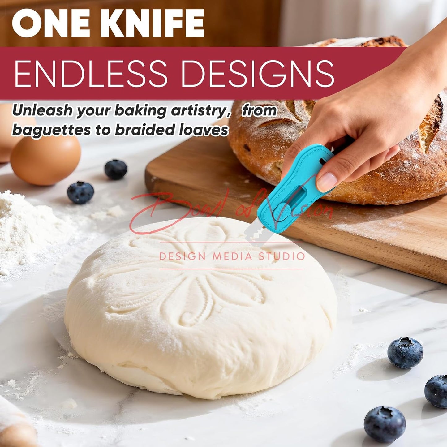 24SHEN Bread Lame, Sourdough Scoring Tool with Extractable & Magnetic, Sour Dough Tools Sourdough Cutter for Homemade Bread Making, Scoring Knife Include 5 Razor Blades-Beige