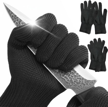 Cut Resistant Gloves Food Grade, Level 5 Protection,Safety Dexterity Cutting Gloves with Stainless Steel Wire for Kitchen Chefs Butchers Meat Cutting Mandoline Oyster Shucking Garden Wood Carving, L